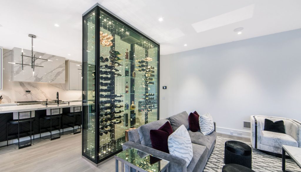 Custom wine cellars in Puerto Rico: San Juan glass cellar by Panache Wine Cellars.