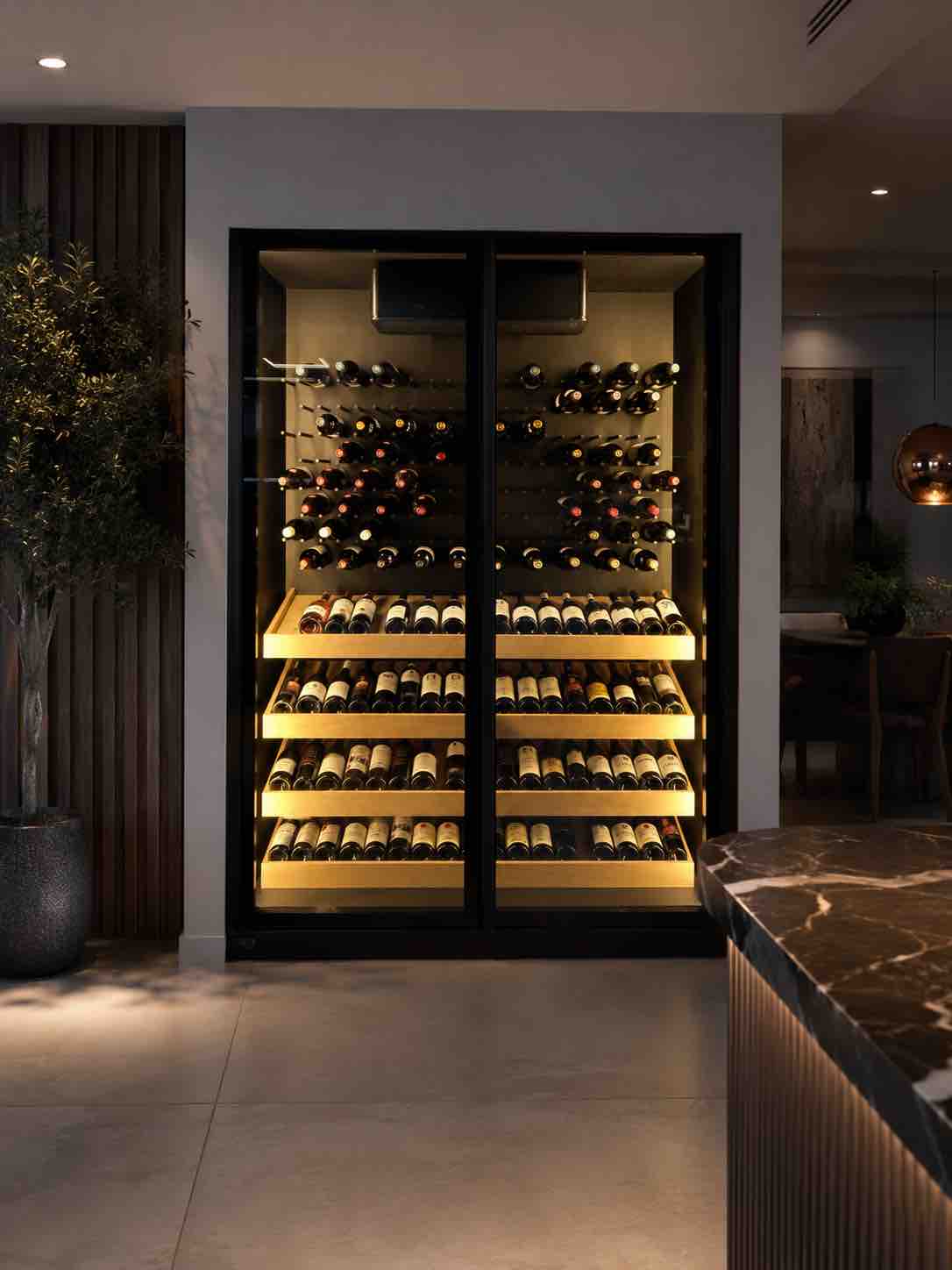 Modern climate controlled wine cabinetr in Puerto Rico by